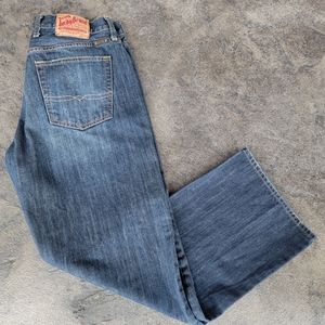 Men's Lucky Brand Dark Fade Relaxed Straight Leg Short Inseam Jeans Size 34